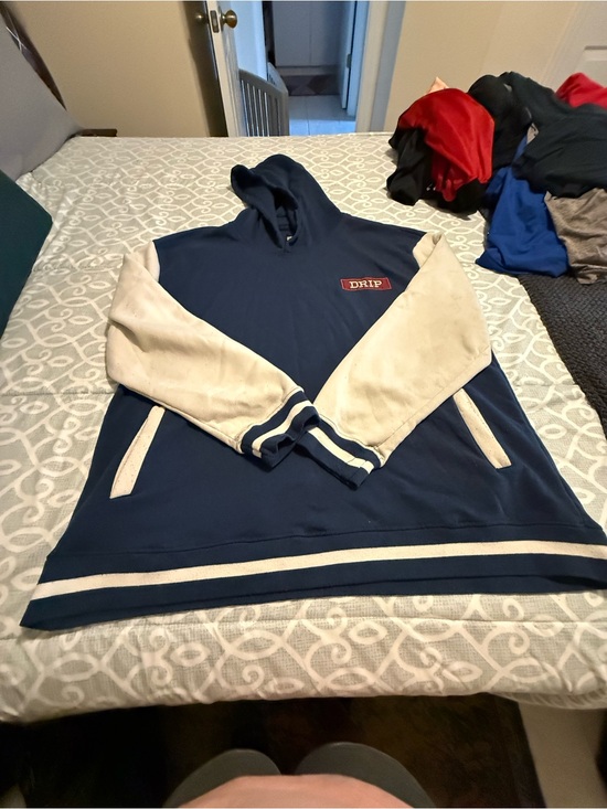 Other - DRIP Navy & Cream Hooded Pullover